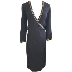 Carmen Marc Valvo Black Dress with Metallic Studs